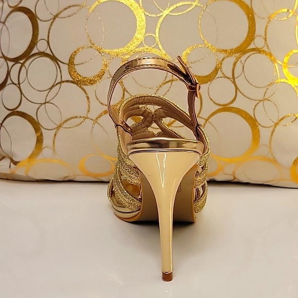 Gorgeous Lady GODIVA | Stiletto Gold Metallic Rope | Heels | Open | Size 10 - Picture 4 of 17